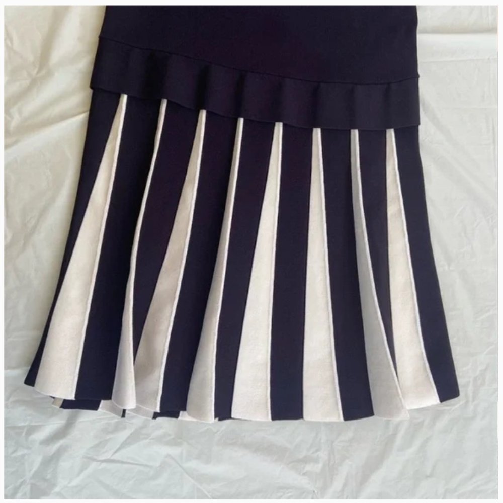 Ted Baker Hethia Pleat Knit Dress navy white size 1 *PLEASE READ* - Picture 8 of 16